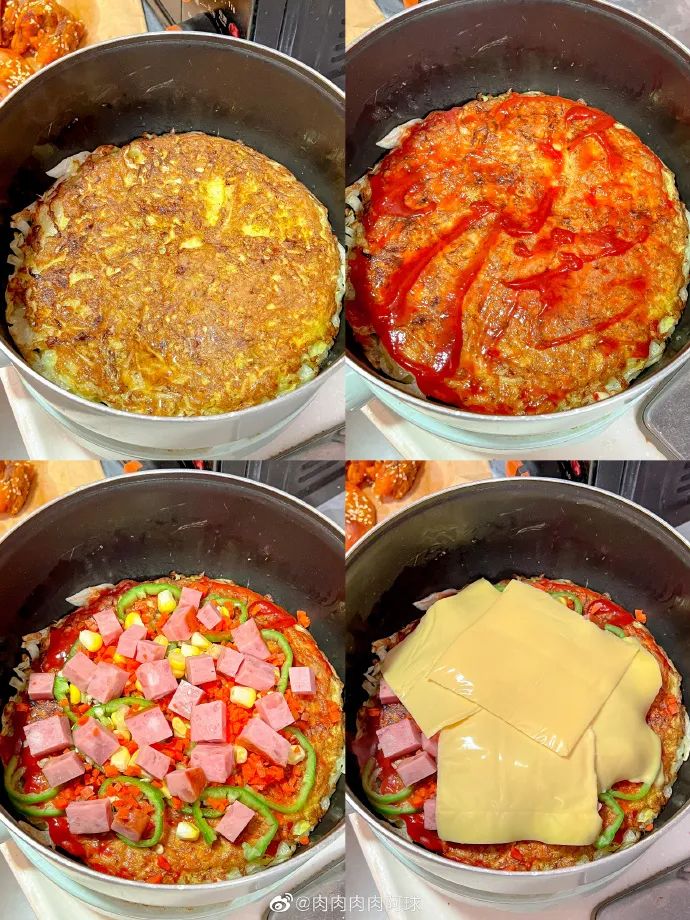 包菜丝儿做披萨的做法，巨香巨饱腹