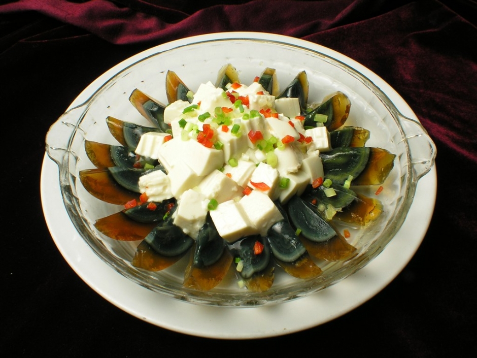 凉拌皮蛋豆腐图片大全大图 皮蛋拌豆腐凉菜系列美食素材图片