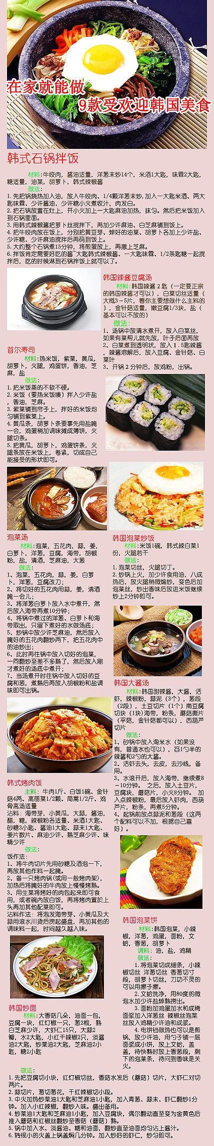买韩国料理在家吃 自己在家吃韩国料理都买什么菜