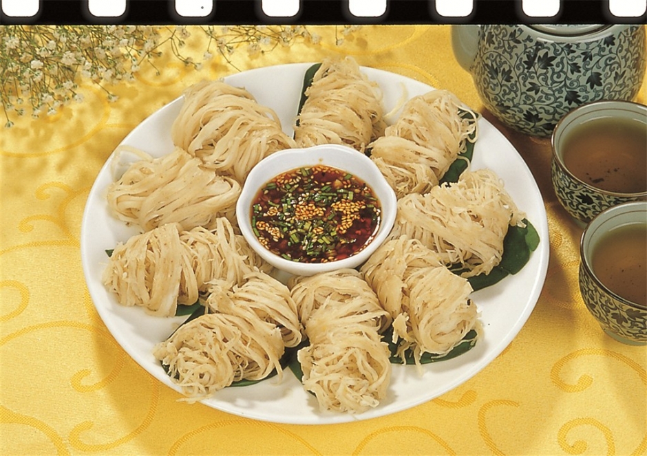 凉拌油塔 金丝油塔美食