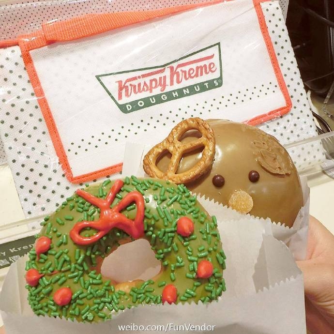 甜甜圈店Krispy Kreme推出圣诞限量系列。