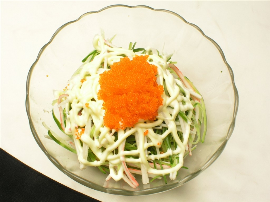 蟹子土豆沙拉图片 精致沙拉美食图片大全