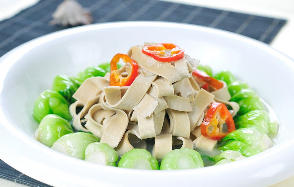煎酿小棠菜 素拌小棠菜